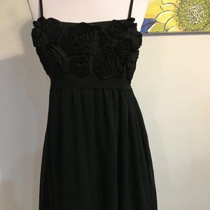 Forever 21-Black ribbon flower dress